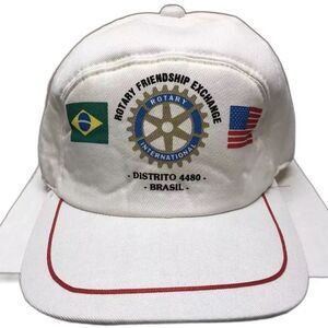 Vintage Rotary Friendship Exchange Hat Cap Brazil USA District 4480 Snapback VTG